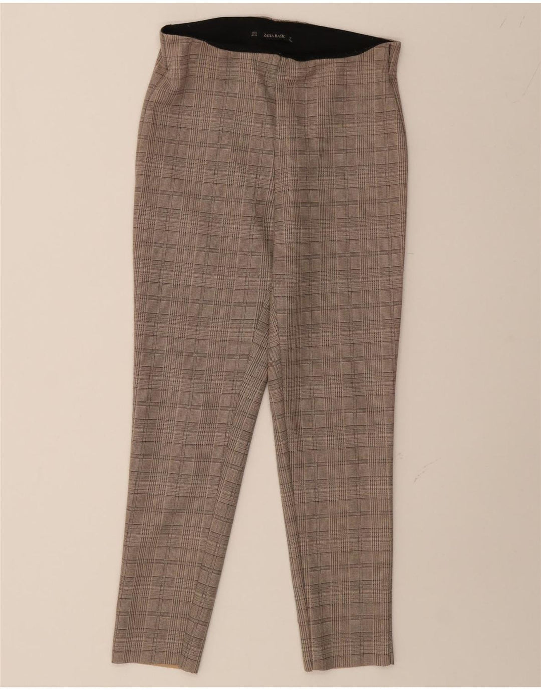 ZARA Womens Slim Cropped Trousers Medium W28 L26 Grey Check Vintage Zara and Second-Hand Zara from Messina Hembry 