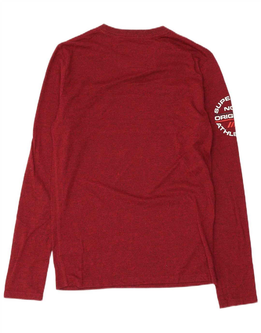SUPERDRY Top grafico da uomo a maniche lunghe in cotone chiazzato marrone piccolo