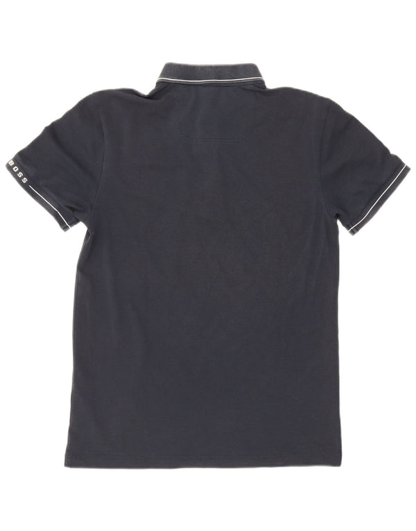 Polo slim fit da uomo Hugo Boss piccola in cotone blu navy