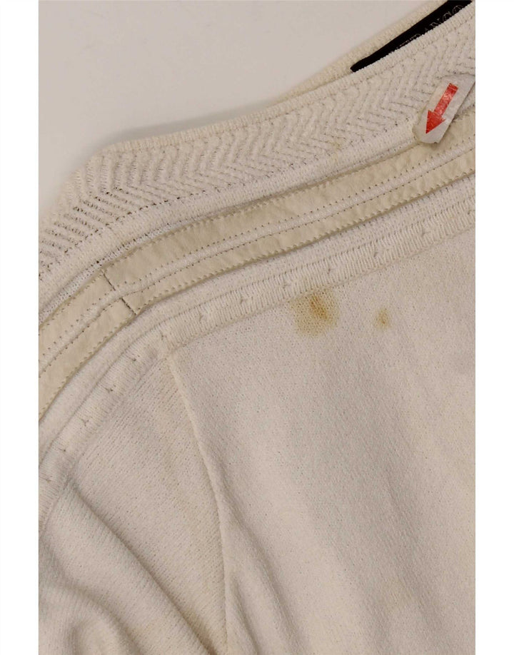 Gianfranco Ferre Maglione da donna con scollo a barca UK 10 piccolo bianco