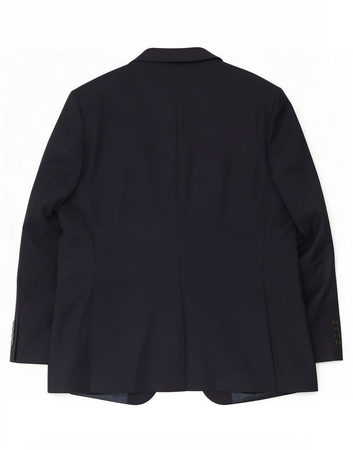 Giacca blazer a 2 bottoni da uomo Marks & Spencer UK 44 XL poliestere blu navy