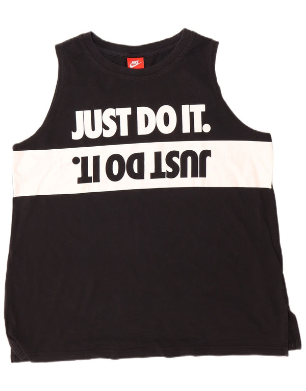 Canotta grafica da uomo Nike XL XL in cotone color block nero