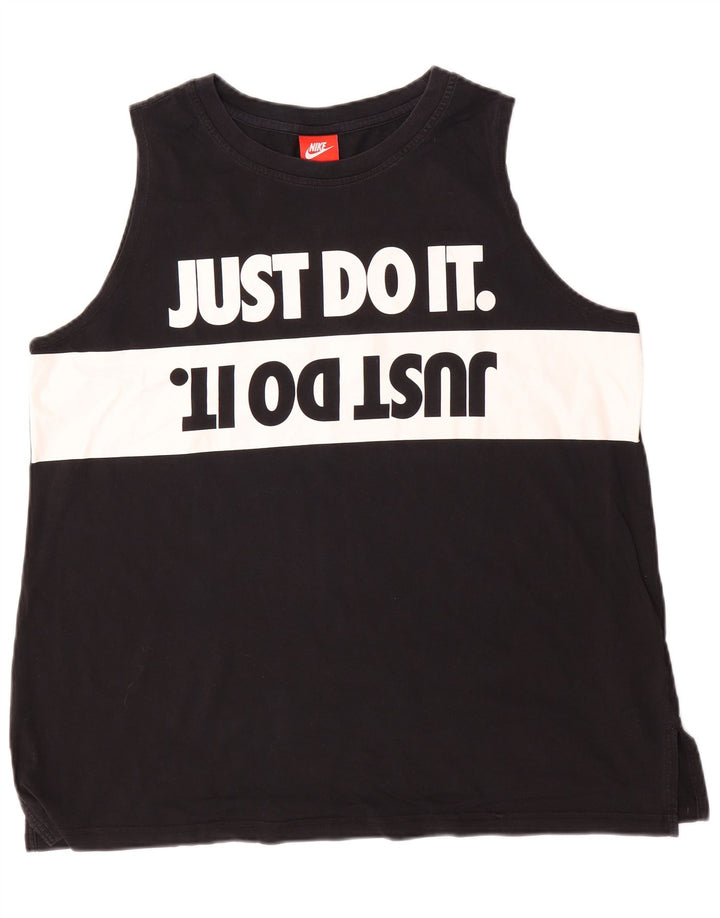 Canotta grafica da uomo Nike XL XL in cotone color block nero