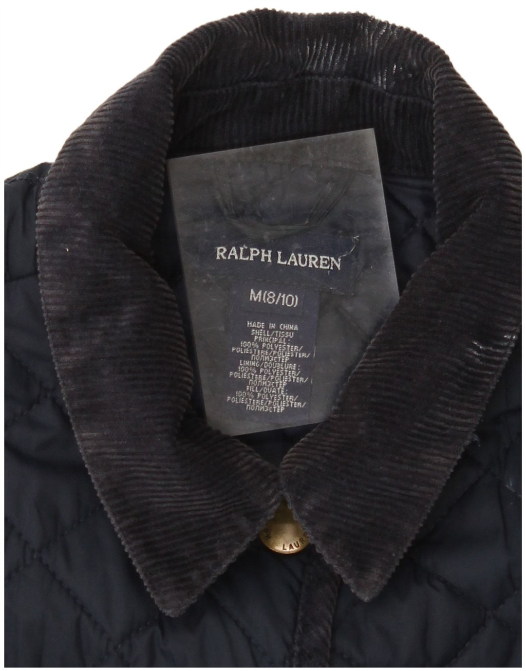 RALPH LAUREN Giacca trapuntata per bambina 8-9 anni media poliestere blu navy