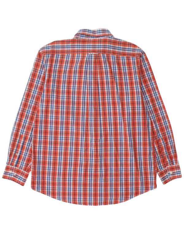 Camicia da uomo Izod in cotone a quadri grandi arancioni