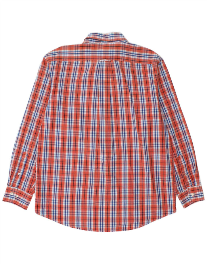 Camicia da uomo Izod in cotone a quadri grandi arancioni