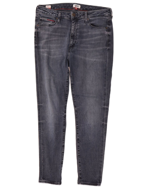 Jeans super skinny da donna a vita alta Tommy Hilfiger W31 L26 cotone blu