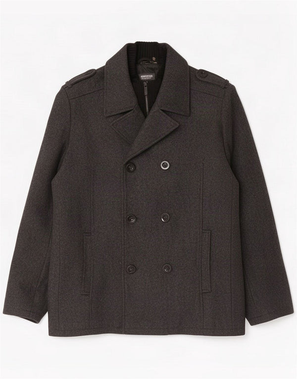Cappotto da marinaio da uomo Kenneth Cole UK 40 Large Grigio Lana