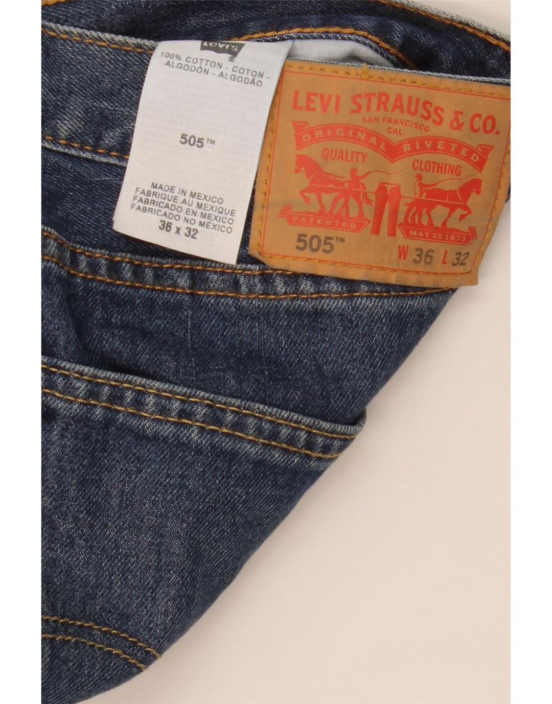 Levi's Uomo 505 Jeans dritti W36 L32 Cotone Blu