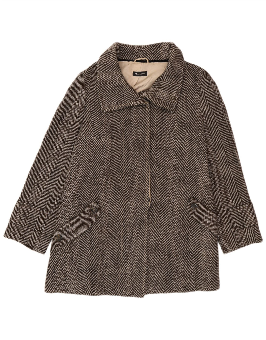 Soprabito da donna Massimo Dutti EU 42 Large Lana a spina di pesce grigia