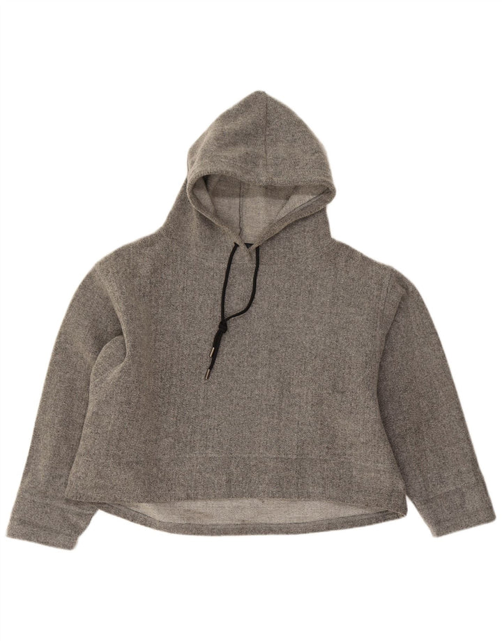 Maglione oversize con cappuccio da donna Zara UK 14 Acrilico grigio medio