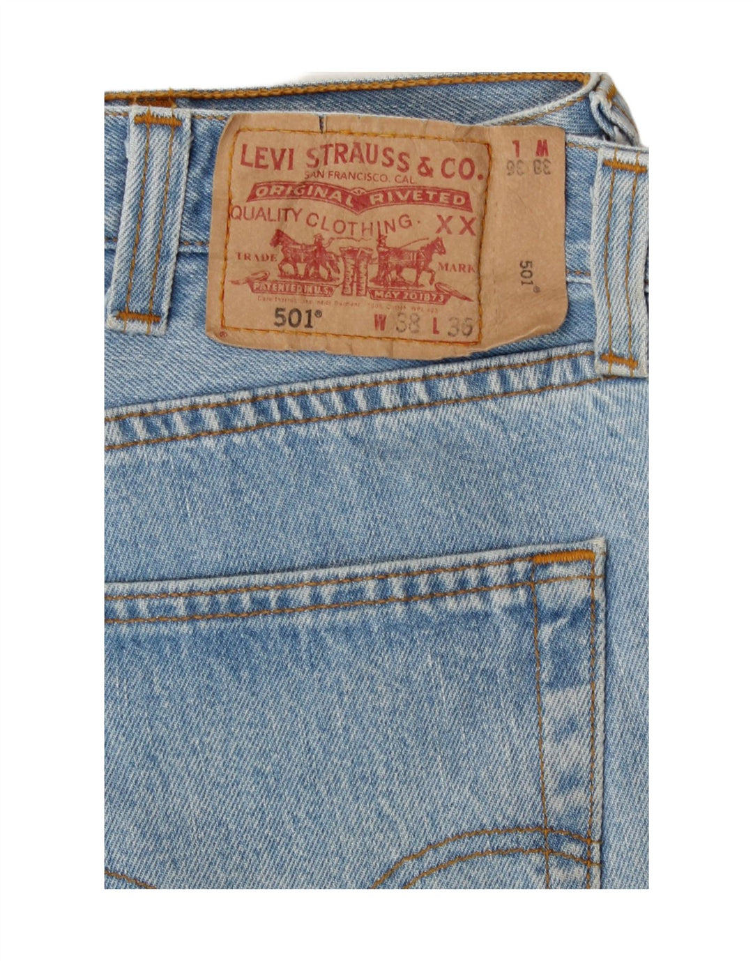 Jeans dritti da uomo Levi's 501 W38 L28 cotone blu