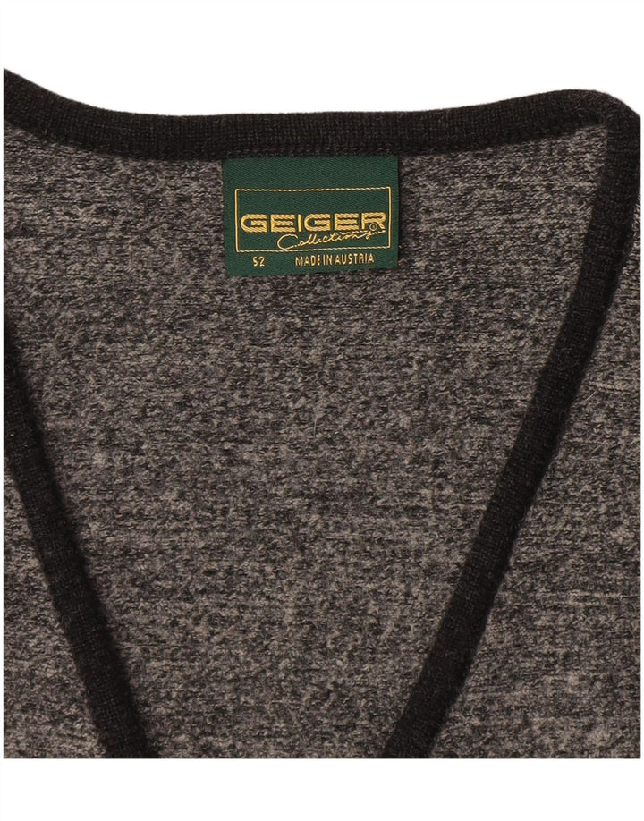 Maglione cardigan senza maniche da uomo Geiger IT 52 Large Grigio