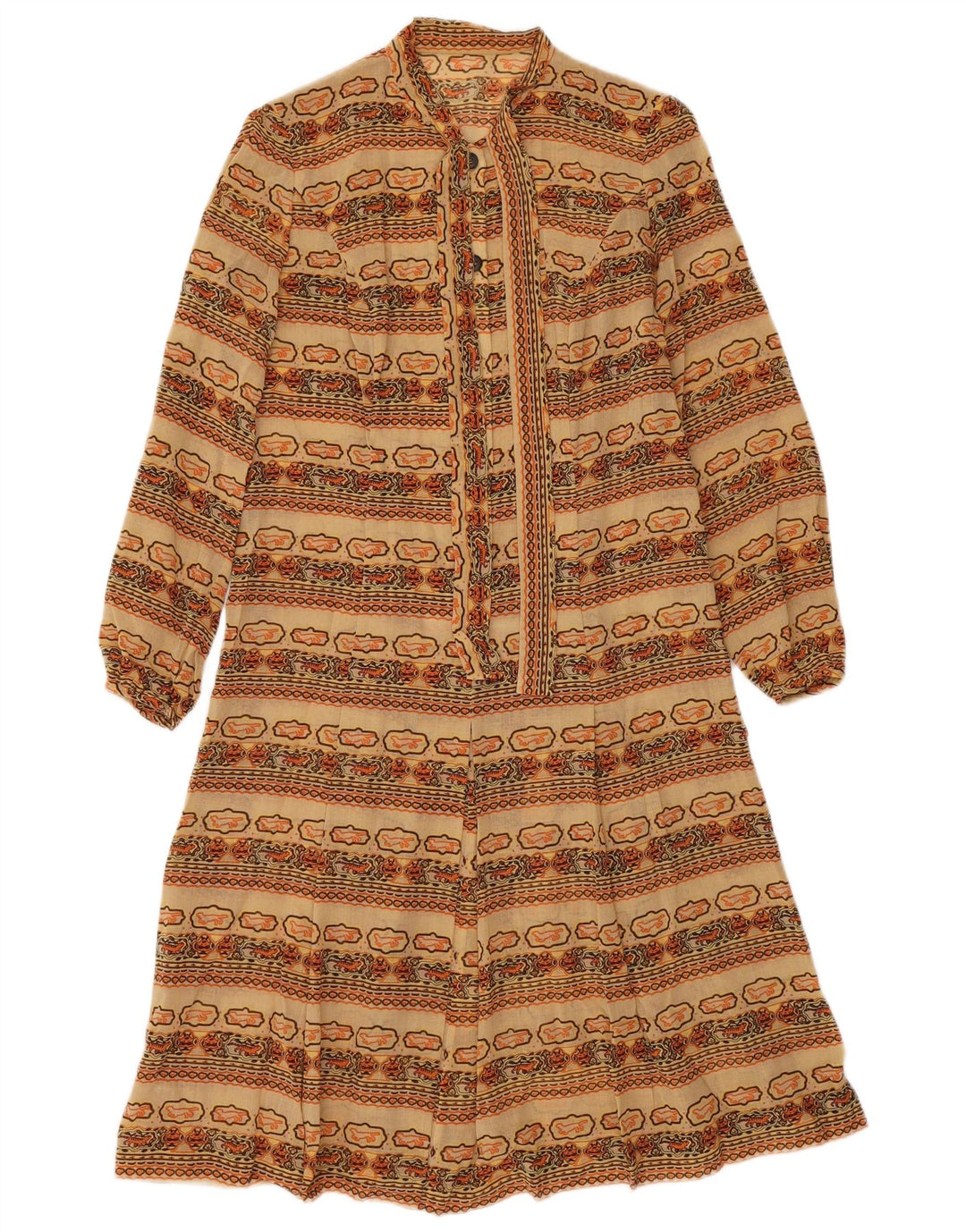 Abito a trapezio vintage da donna UK 12 Medio multicolore Fair Isle