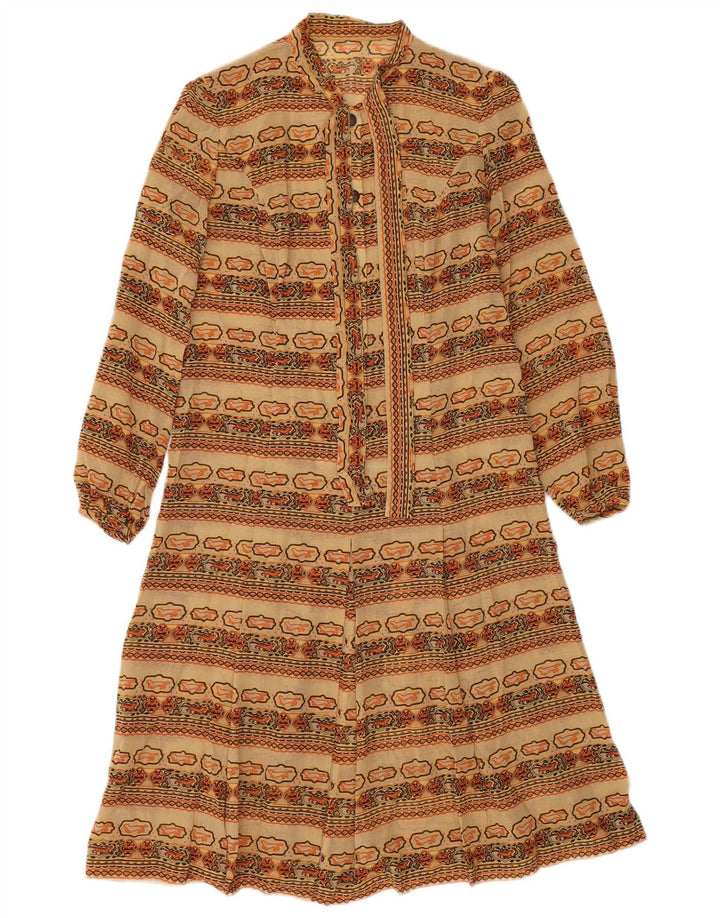 Abito a trapezio vintage da donna UK 12 Medio multicolore Fair Isle