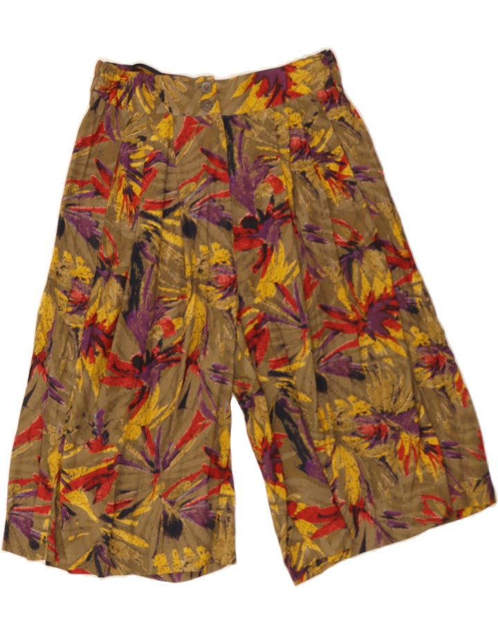 MAYON Womens Abstract Pattern Cullotes Casual Shorts EU 36 Small W30 Brown Vintage Mayon and Second-Hand Mayon from Messina Hembry 