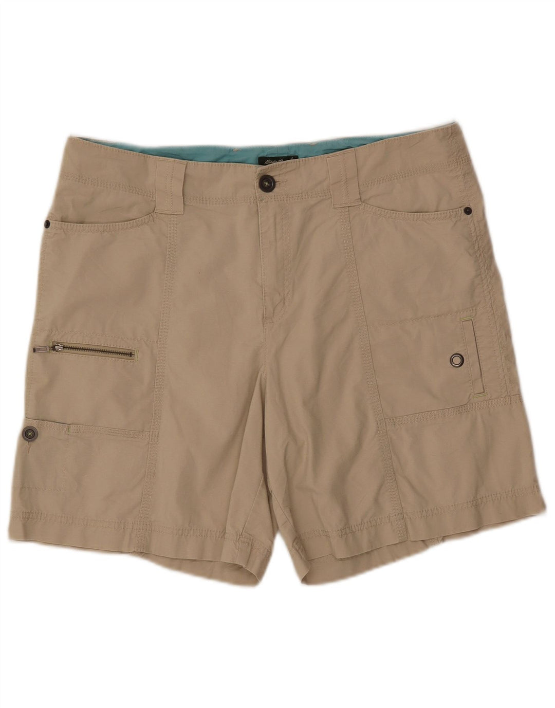 Pantaloncini cargo da donna Mercer Fit Eddie Bauer US 14 XL W36 cotone beige