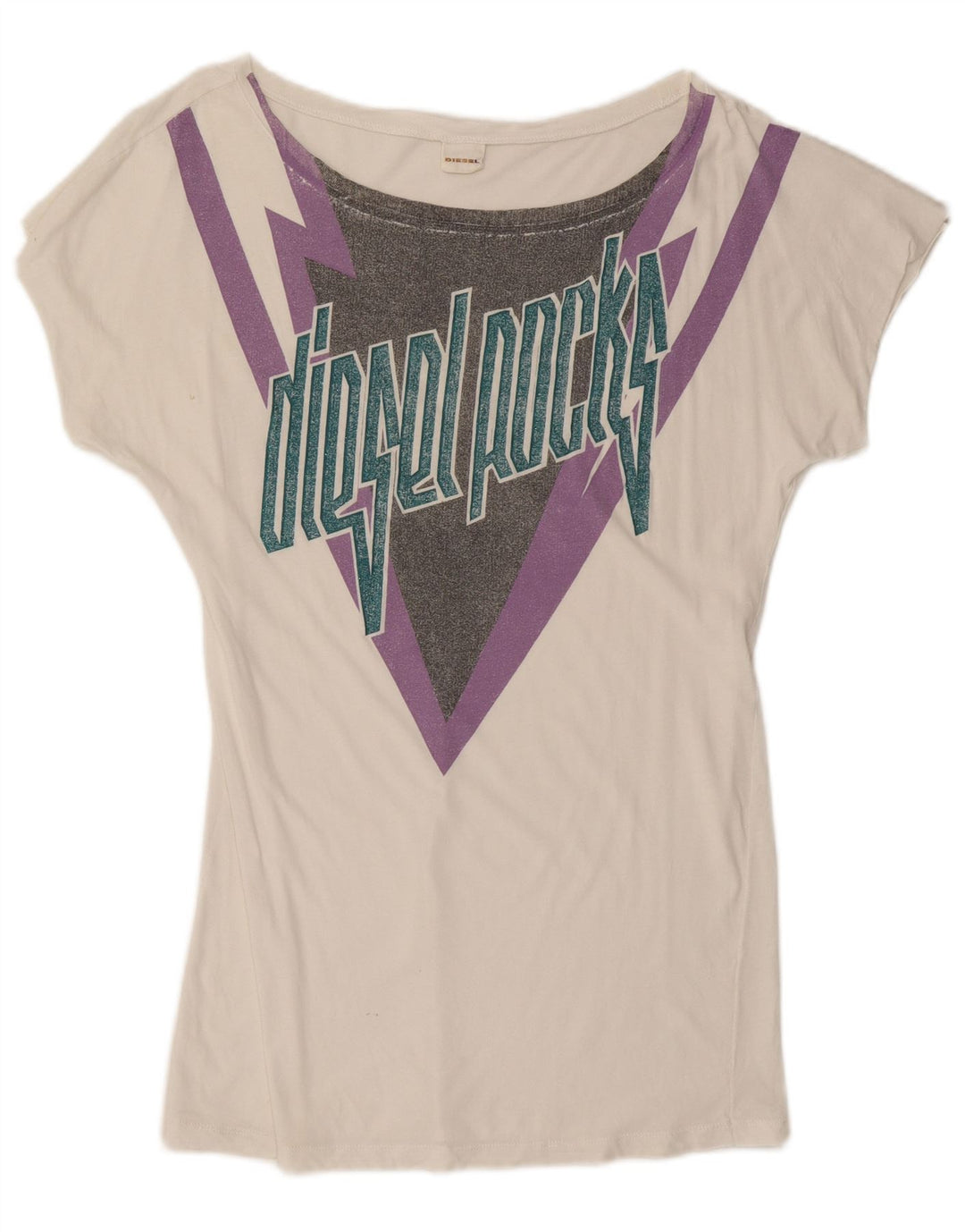 T-shirt grafica da donna DIESEL Top UK 10 piccola bianca