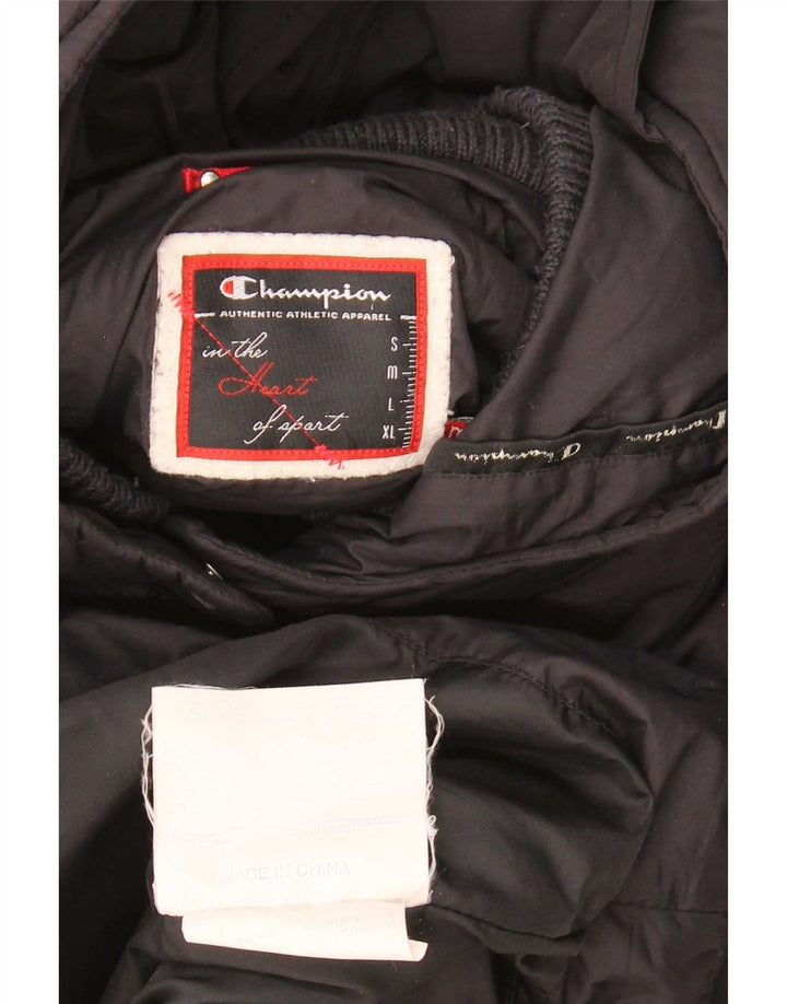Cappotto imbottito con cappuccio da donna Champion UK 14 poliestere nero medio