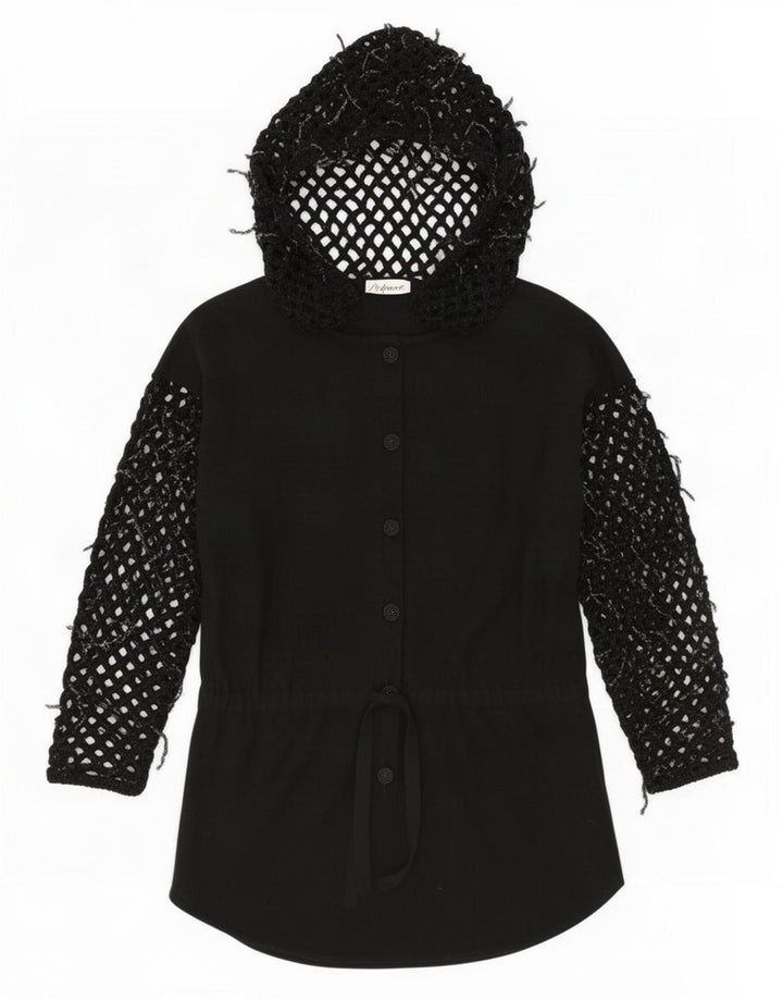 Top cardigan con cappuccio lungo oversize da donna Di Bari EU 40 medio nero