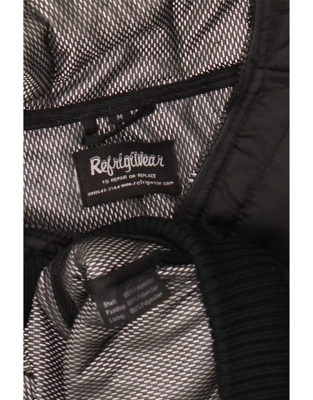 Giacca imbottita con cappuccio da donna Refrigiwear UK 14 poliestere nero medio