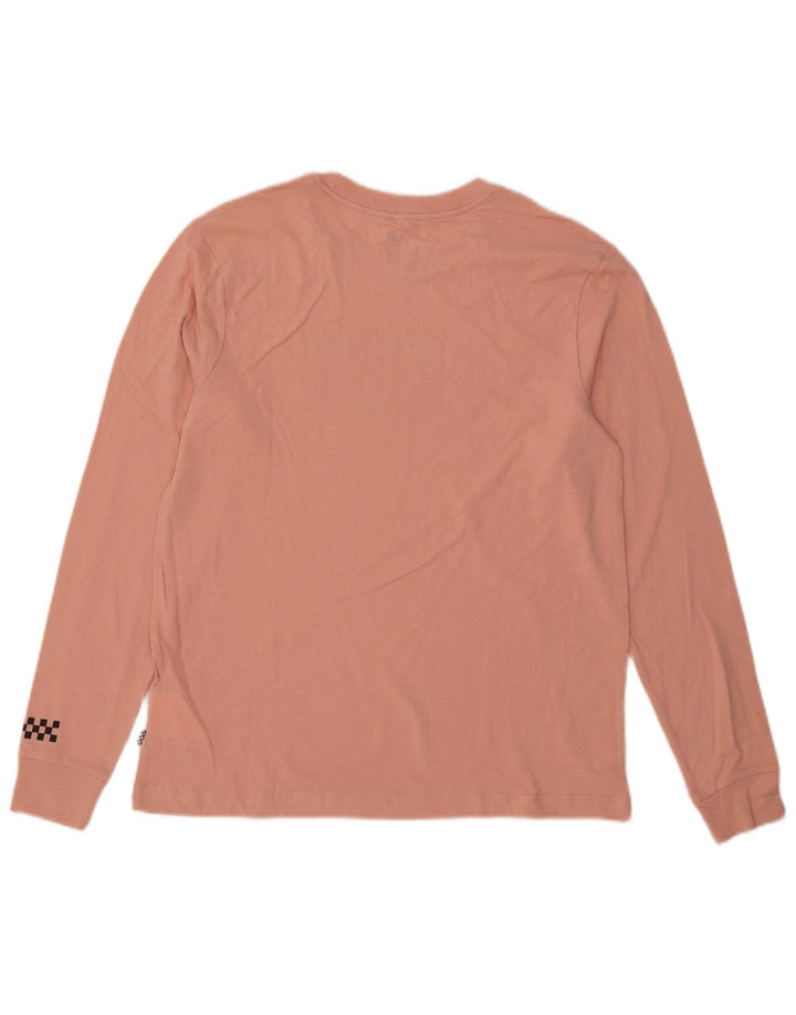 Maglietta grafica da uomo Vans a maniche lunghe piccola in cotone rosa