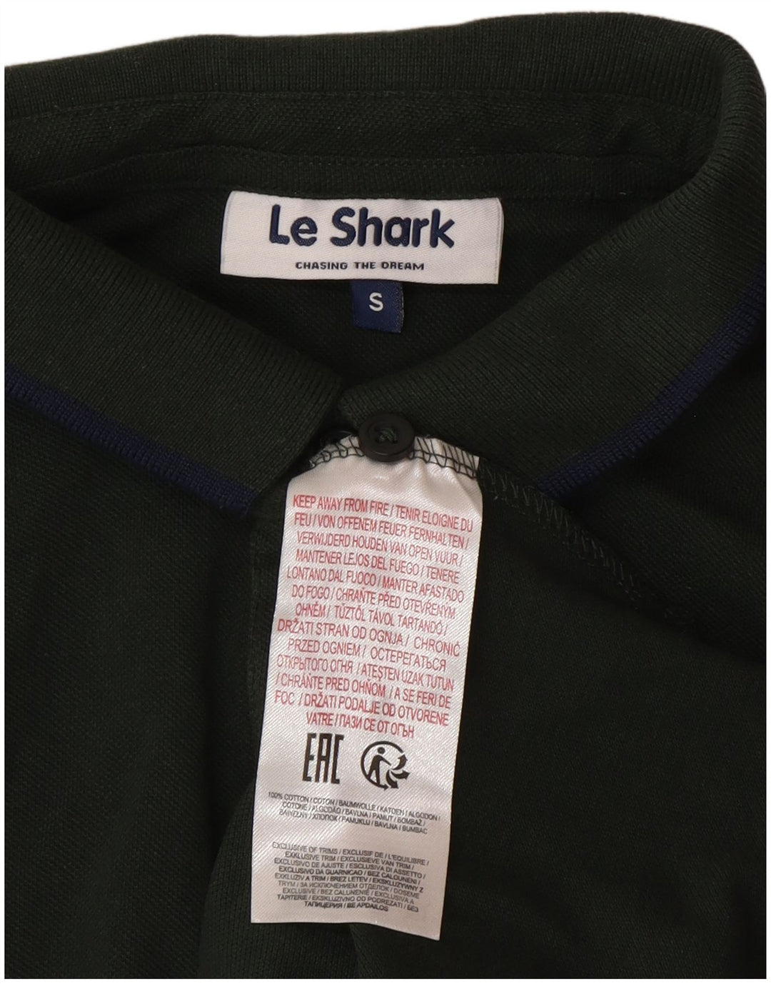 Polo da uomo Le Shark piccola in cotone verde