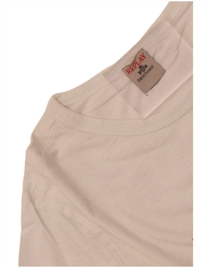 T-shirt grafica da uomo Replay Top piccola bianca