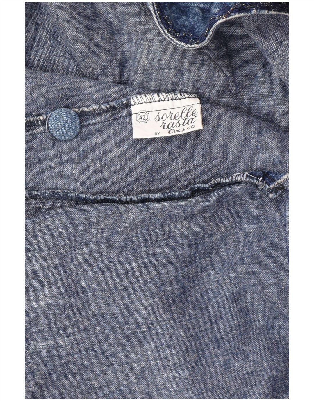 Giacca di jeans vestibilità ampia con grafica vintage da donna IT 42 Cotone blu medio