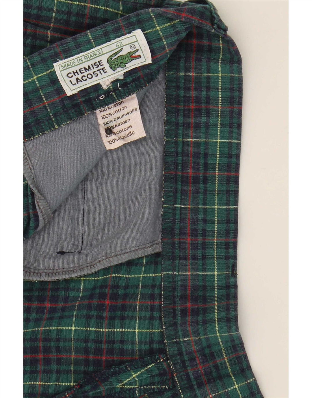 Pantaloncini chino con pegging da uomo Lacoste taglia 42 media W31 cotone a quadri verdi
