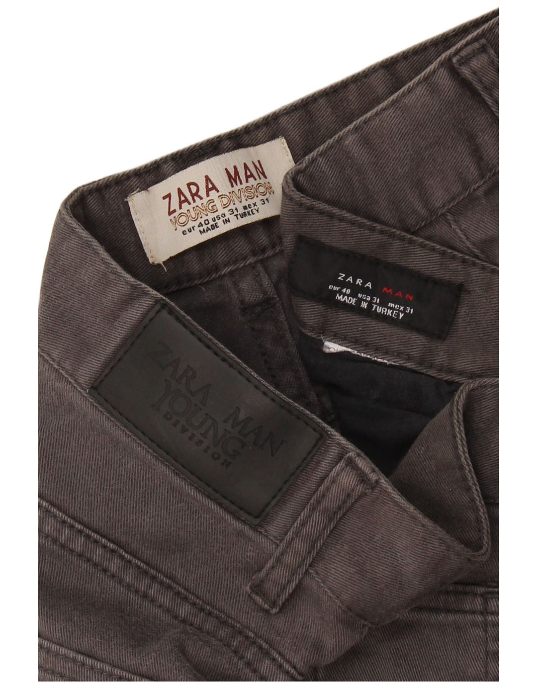 Pantaloni casual dritti da uomo ZARA EU 40 medio W31 L31 grigio