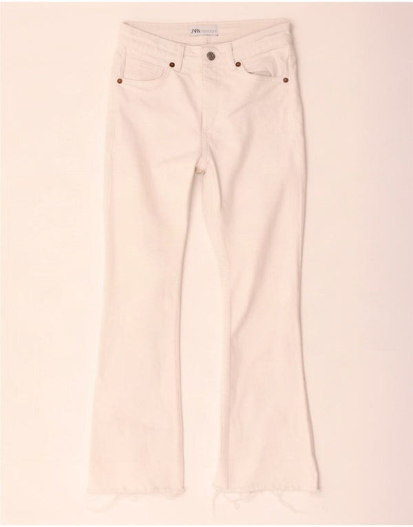 Zara Jeans svasati da donna EU 36 W26 L24 Cotone bianco