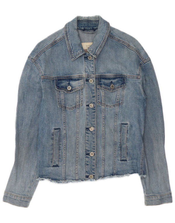 Giacca di jeans da donna HOLLISTER UK 6 XS Blu floreale in cotone