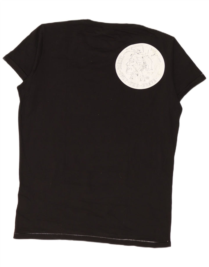 DIESEL T-shirt grafica da uomo Top in cotone medio a pois nero