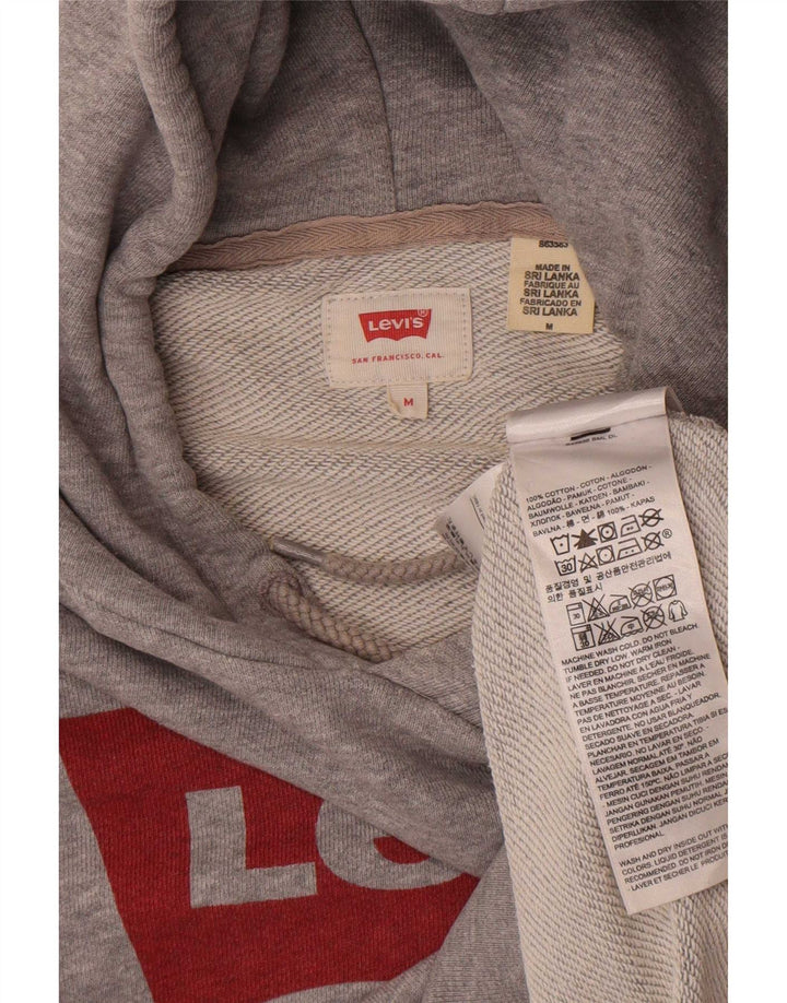 Maglione con cappuccio grafico da uomo Levi's in cotone chiazzato grigio medio