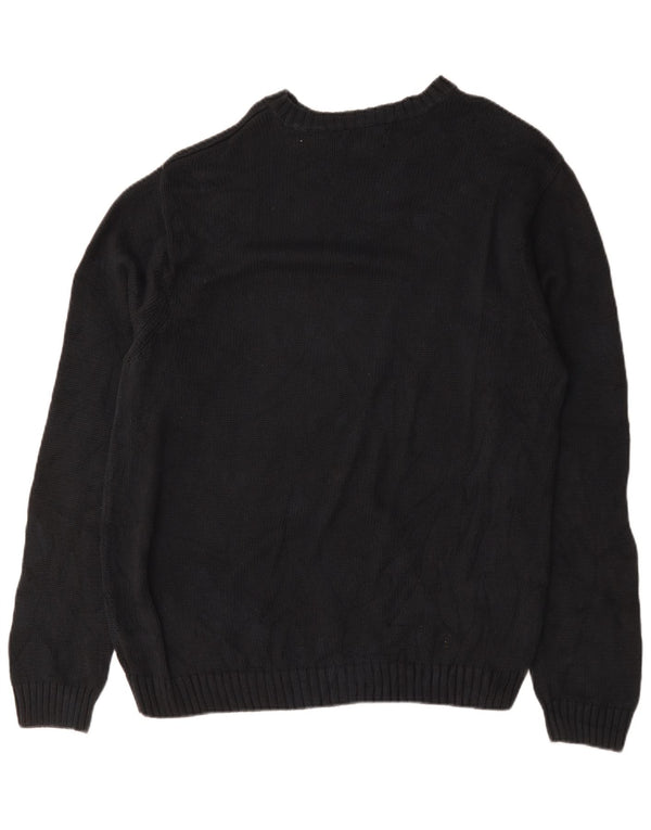 Maglione da uomo con scollo a barca Chaps XL in cotone blu navy