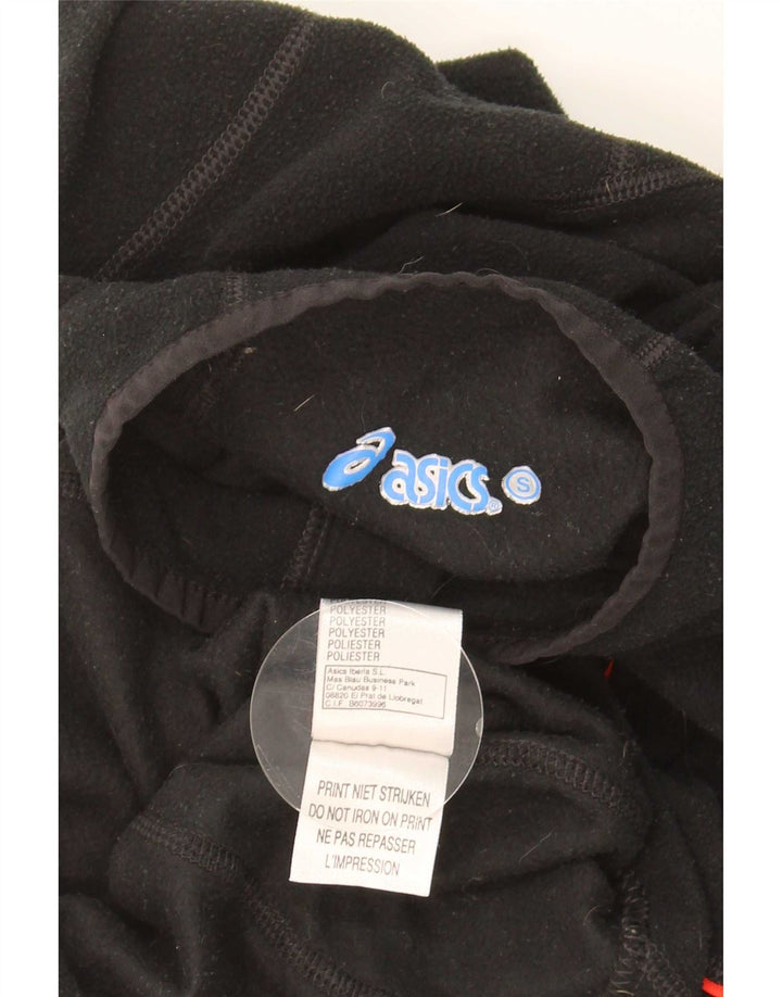 Maglione in pile da uomo Asics con zip e collo piccolo in poliestere nero