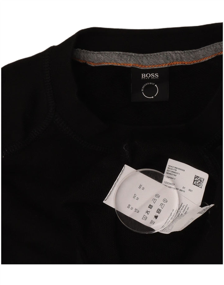 Felpa da uomo Hugo Boss maglione medio cotone nero