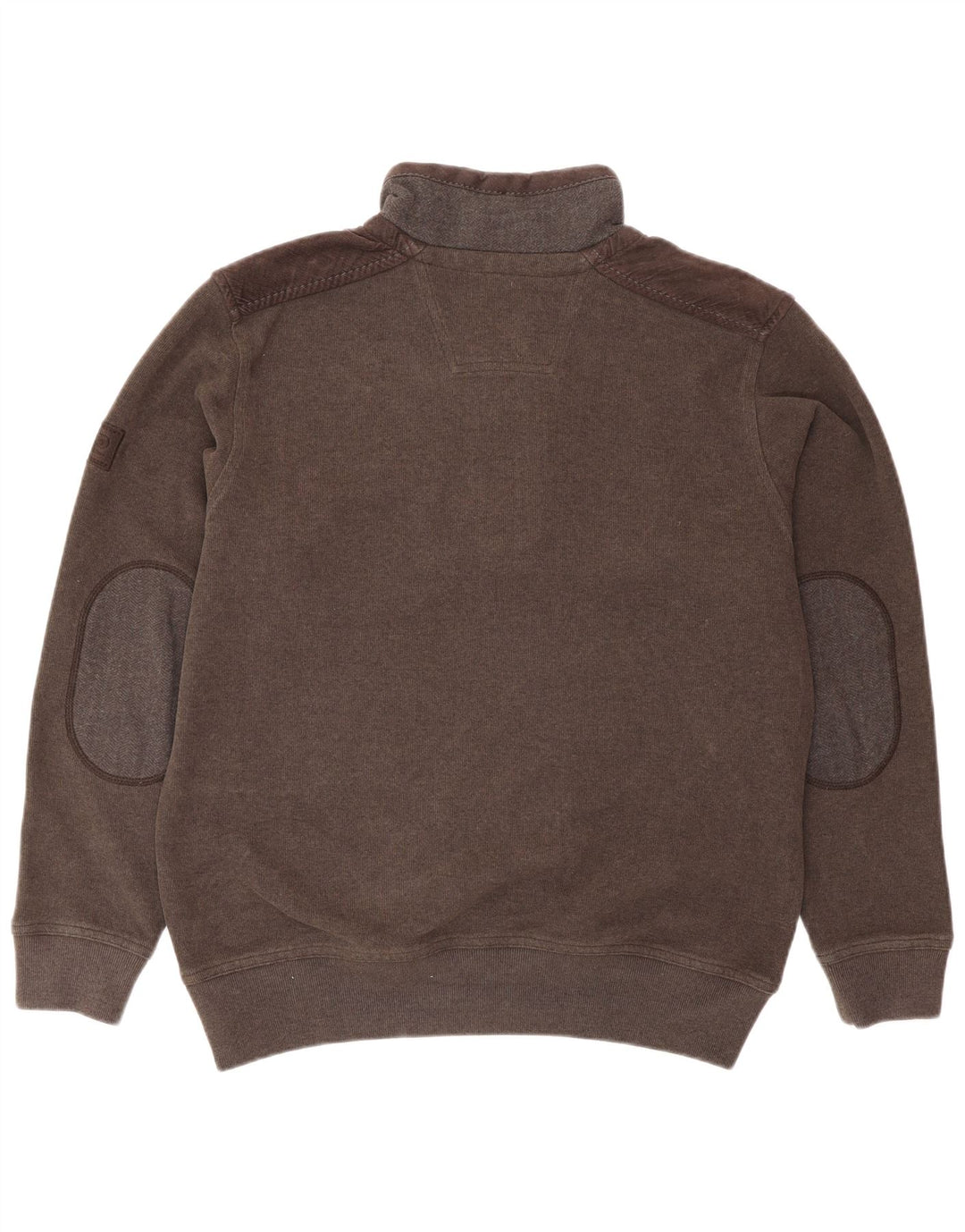 Maglione da uomo con zip e collo Pierre Cardin marrone medio
