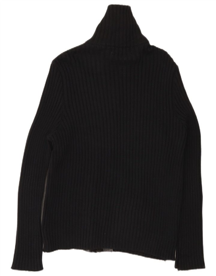 Maglione cardigan da uomo Zara grande in cotone nero