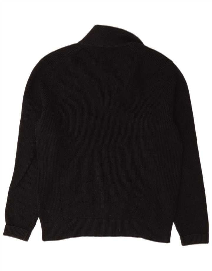 Maglione da uomo Marks & Spencer con zip e collo in cotone medio blu navy