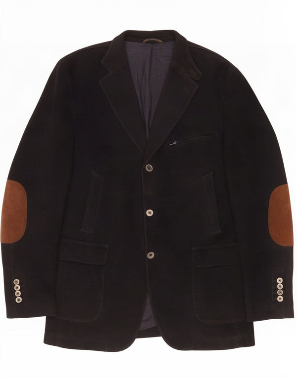 Giacca blazer da uomo a 3 bottoni Massimo Dutti UK 44 2XL cotone nero