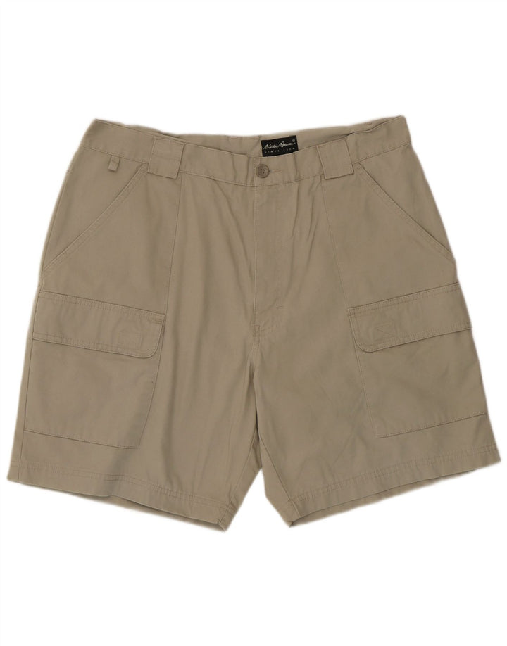 Pantaloncini cargo regolari da uomo Eddie Bauer W36 grandi in cotone beige