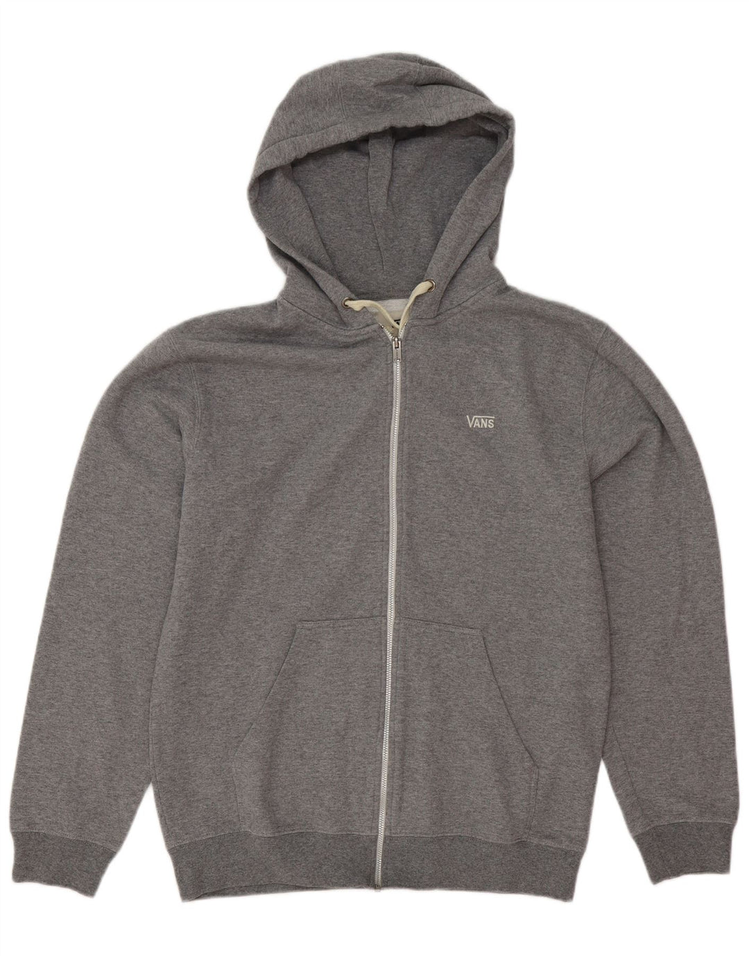 Felpa con cappuccio e zip da uomo Vans grande in poliestere grigio