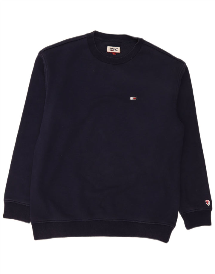 Tommy Hilfiger Uomo Felpa Maglione Grande Blu Navy Cotone