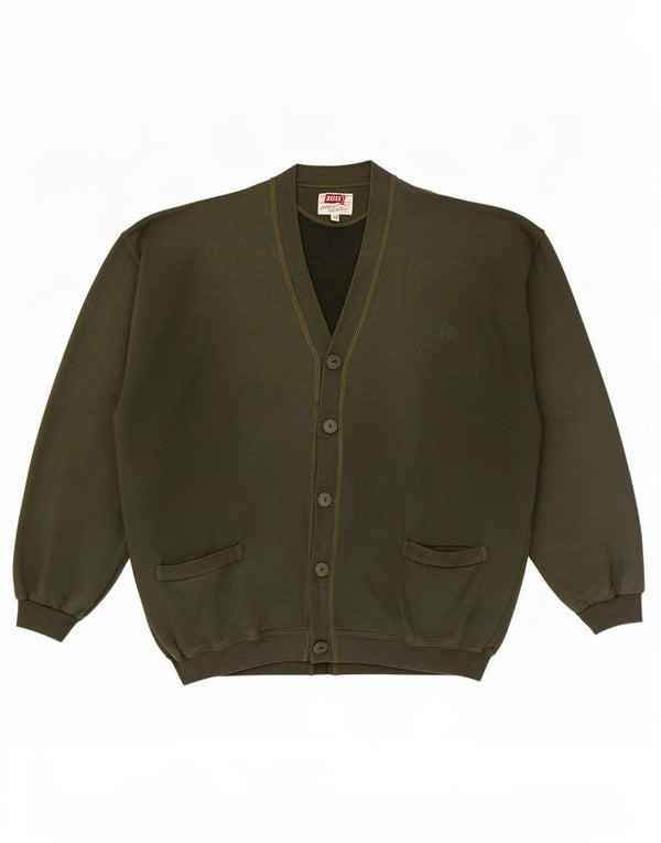 Maglione cardigan da uomo Rifle XL in cotone kaki