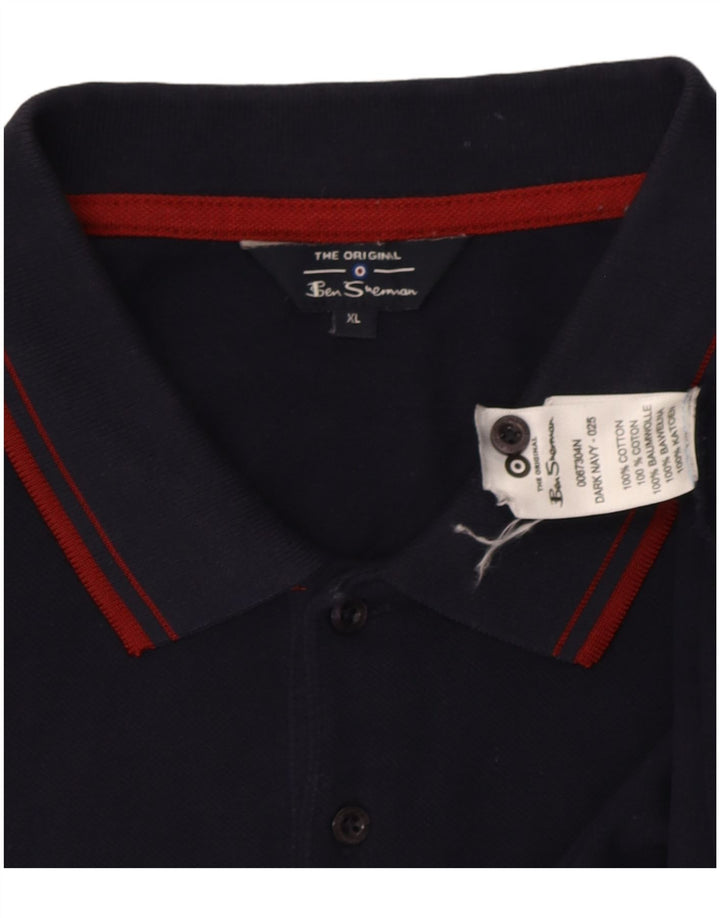 Polo da uomo Ben Sherman XL in cotone blu navy