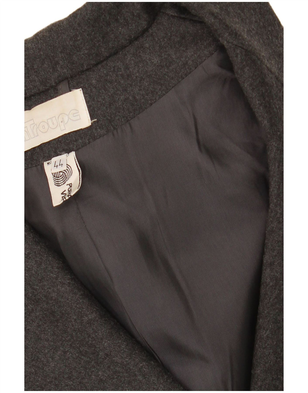 VINTAGE Womens 3 Button Blazer Jacket IT 44 Medium Grey Wool