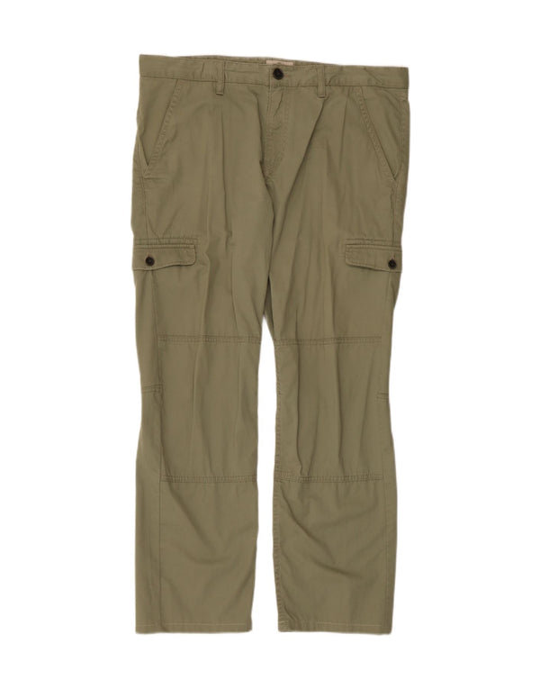 Pantaloni cargo dritti da uomo Timberland Earthkeepers W35 L28 cotone kaki