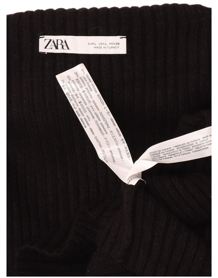 Maglione corto corto da donna Zara con collo alto oversize UK 16 grande nero